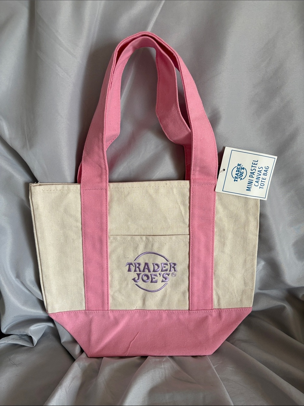 Trader Joe’s Designer Pink Canvas Mini Tote Bag